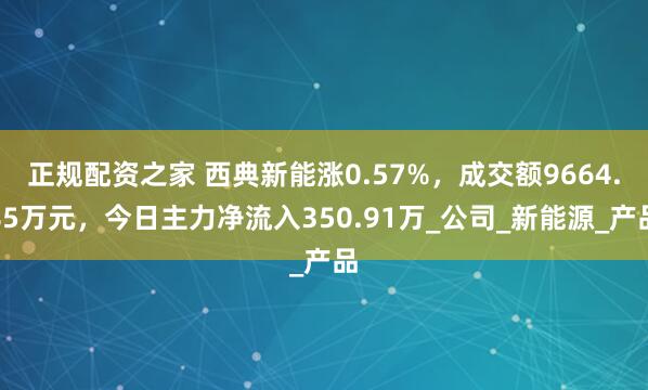 正规配资之家 西典新能涨0.57%，成交额9664.85万元，今日主力净流入350.91万_公司_新能源_产品