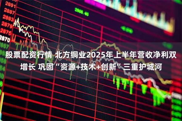 股票配资行情 北方铜业2025年上半年营收净利双增长 巩固“资源+技术+创新”三重护城河