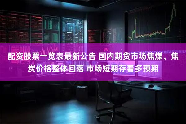 配资股票一览表最新公告 国内期货市场焦煤、焦炭价格整体回落 市场短期存看多预期